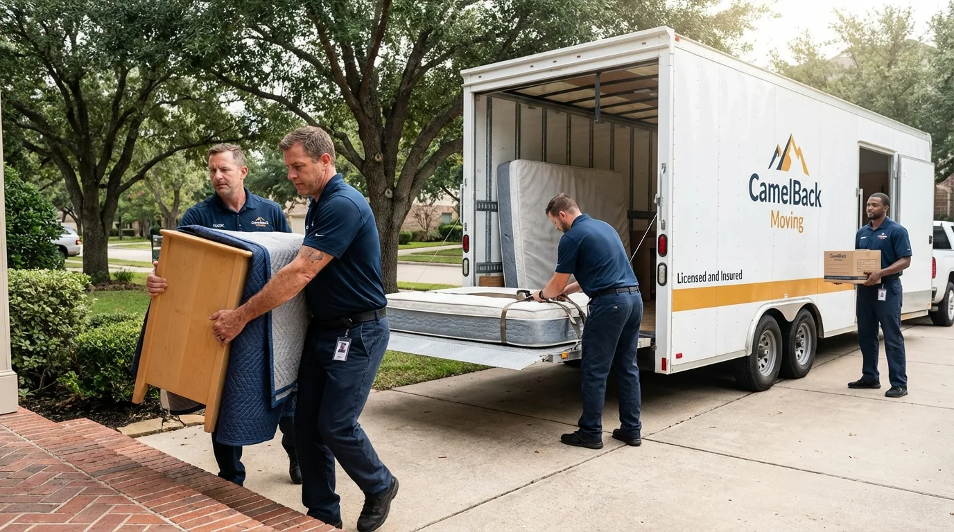 Crew loading residential truck for cross-state move from Granby, MA